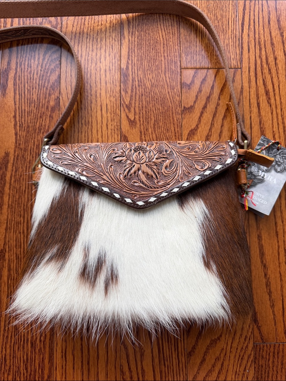 Myra Leather Hand Tooled Bag